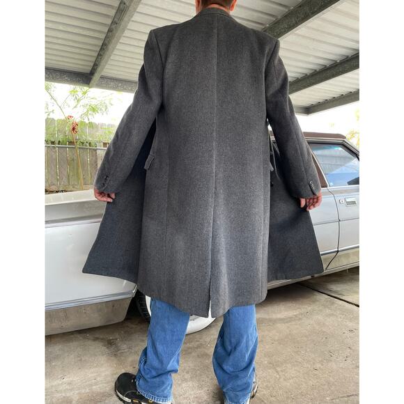 🔥Vintage Lord & Taylor Wool Cashmere Blend Classic Double Breasted Men Overcoat - Picture 4 of 16